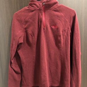 Maroon The North Face quarter zip up fleece